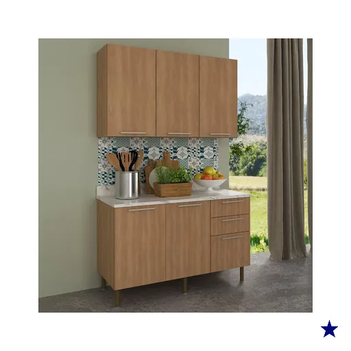Cozinha Compacta com Armário e Balcão com Tampo 120cm Multimóveis CR20447…