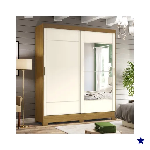 Guarda Roupa Solteiro 2 Portas Deslizantes 2 Gavetas B74 Briz