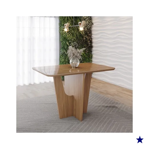 Mesa De Jantar 4 Lugares 120Cm Tampo 100% Mdf Canto Arred C/ Vidro…