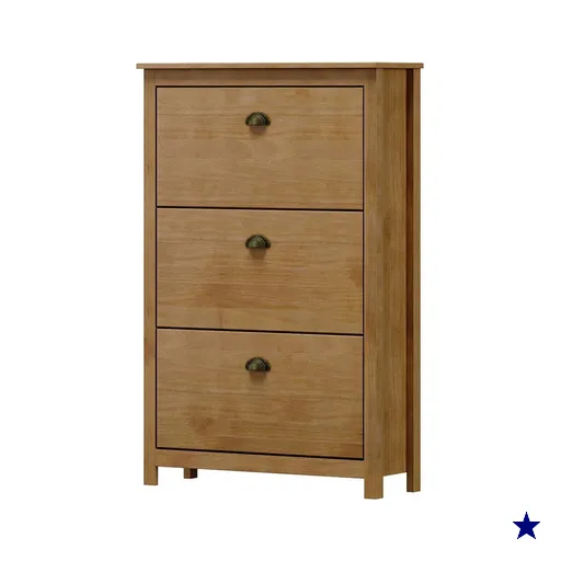Sapateira 3 Gavetas Madeira Maciça 80 cm 9175 Freijo Milani Store