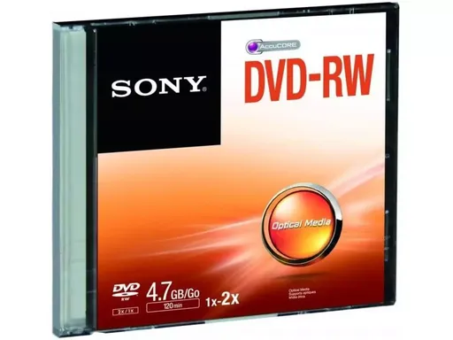 Sony DVD-RW Regravável Slim Case 4.7GB 120min - 1 unidade
