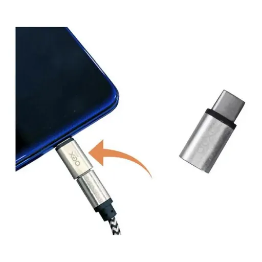 Adaptador Conversor Micro USB (F) x USB Tipo-C (M) - OEX
