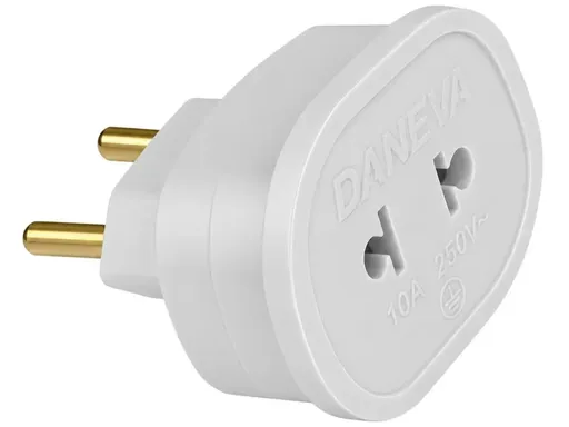 Adaptador de Tomada 2 Pinos Padrão Antigo para NBR 14136 10A Cinza - Daneva