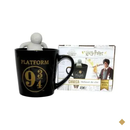 Caneca C/ Infusor P/ Chá Harry Potter Hogwarts
