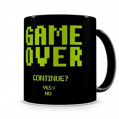 Caneca Game Over Continue Preta