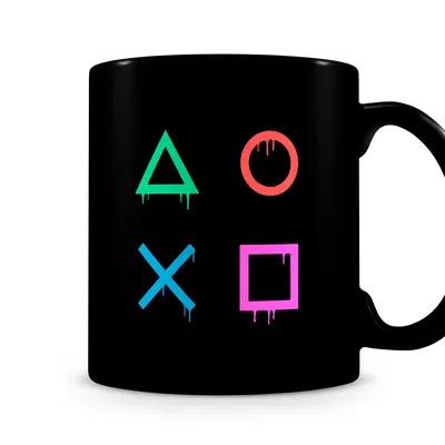 Caneca Artgeek, Gamer Botões Drip - Black