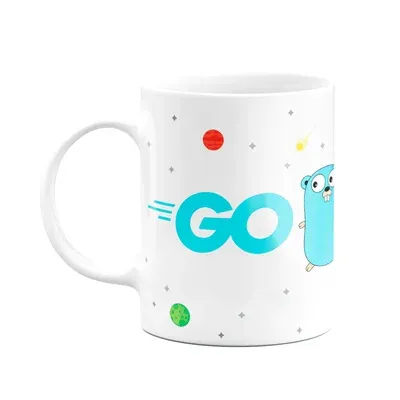 Caneca, Dev, Go Lang, Cerâmica, 325ml, Branca