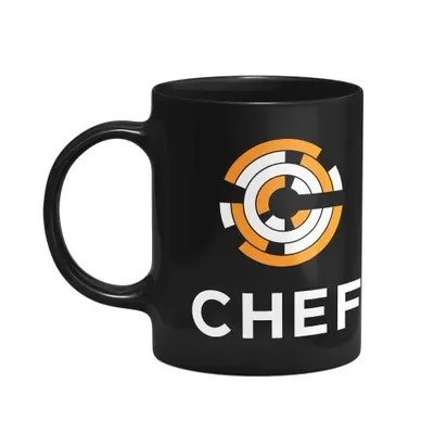 Caneca, Dev, Chef, Cerâmica, 325ml, Preta