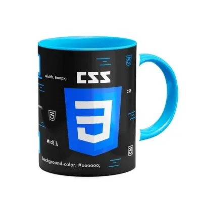 Caneca, Dev, CSS 3, Cerâmica, 325ml, Dark B-blue