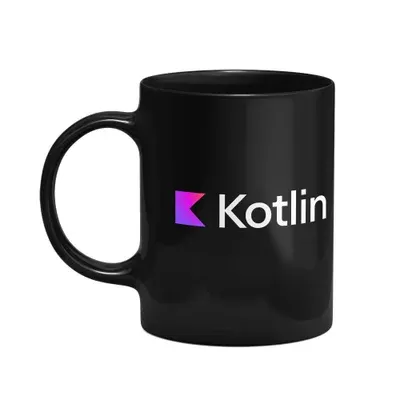 Caneca, Dev, Kotlin, Cerâmica, 325ml, Preta
