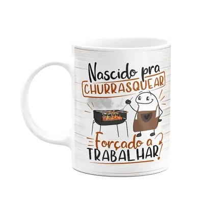 Caneca Divertida Flork - Nascido Pra Churrasquear! 325ml