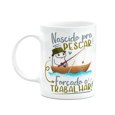 Caneca Divertida Flork - Nascido Pra Pescar! 325ml