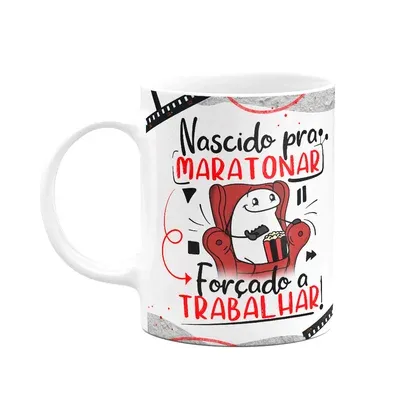 Caneca Flork Geek - Nascido Pra Maratonar!, 325ml