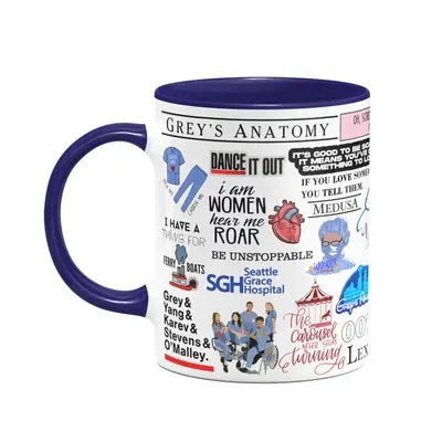 Caneca Icons Moments - Greys Anatomy - B-blue Navy, 325ml