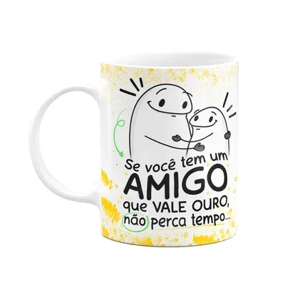 Caneca Flork Amigos - Amigo Que Vale Ouro!