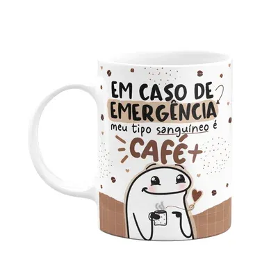Caneca Divertida Flork - Tipo Sanguíneo, Café!