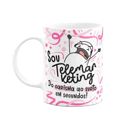 Caneca Flork Profissões - Sou Telemarketing Bg-pink