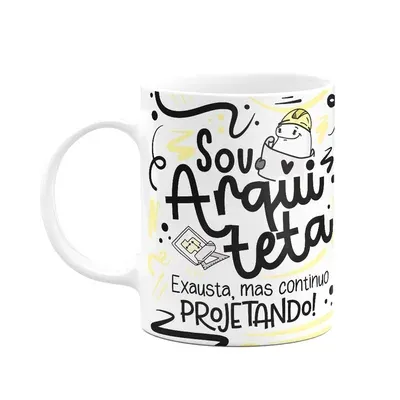 Caneca Flork Profissões - Sou Arquiteta - Branca