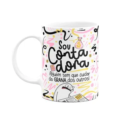 Caneca Flork Profissões,Sou Contadora - Branca