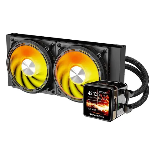 Water Cooler para Processador darkFlash Explore DE240 ARGB Display IPS 2.88" -…