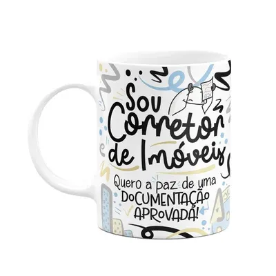 Caneca Flork Profissões, Sou Corretor De Imóveis