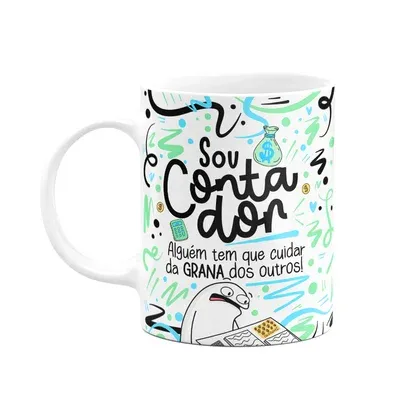 Caneca Flork Profissões, Sou Contador - Branca