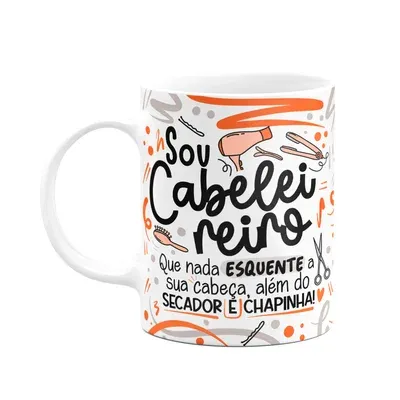 Caneca Profissões, Sou Cabeleireiro - Branca