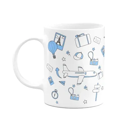 Caneca Hobbies,Viagens, Bg-blue Sky, Branca