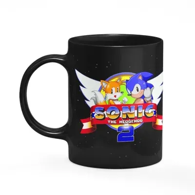 Caneca Gamer Sonic 2 Classic, Preta