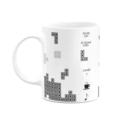 Caneca Gamer Tetris, Branca