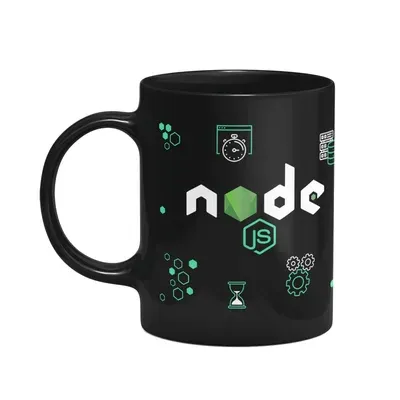 Caneca Dev, New Mug Node Js,Preta
