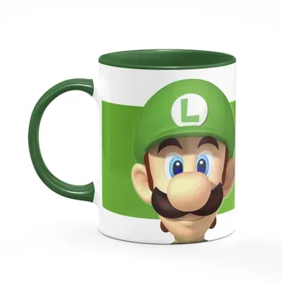 Caneca Gamer Luigi,B-green