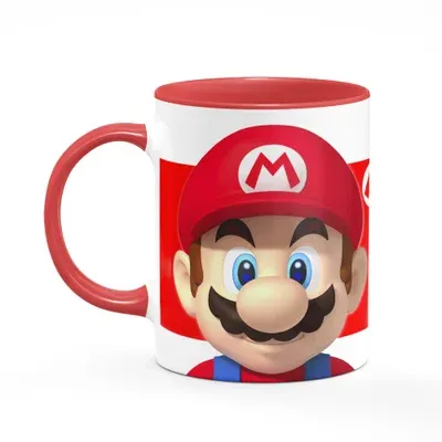 Caneca Gamer Mario Bros,B-red