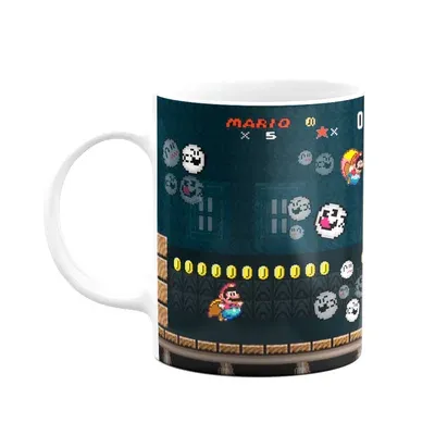 Caneca Gamer,Mario Forest Ghost House,B-dark