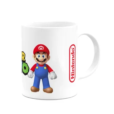 Caneca Gamer,Mário And Luigi, Branca