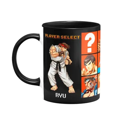 Caneca Gamer B-black,Street Fighter Player Select