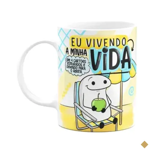 Caneca Divertida Flork Boy,Eu Vivendo A Minha Vida