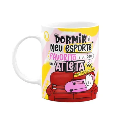 Caneca Divertida Flork Girl,Dormir É Meu Esporte Favorito!