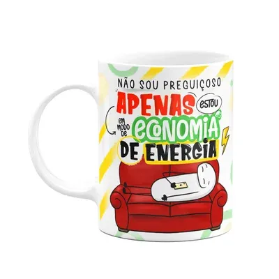 Caneca Divertida Flork,Não Sou Preguiçoso