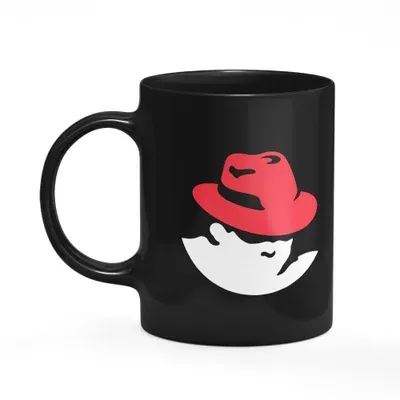 Caneca Geek Linux - Red Hat Linux - Preta