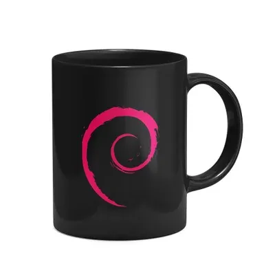 Caneca Geek Linux - Debian Linux - Preta