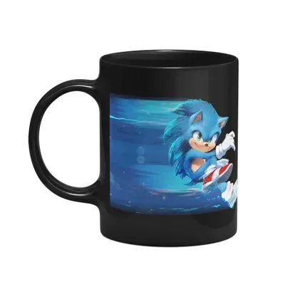 Caneca Geek Gamer -  Sonic O Filme - Preta