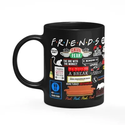 Caneca Geek Friends Icons Moments  - Preta