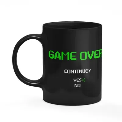 Caneca Geek Gamer - Game Over Set - Preta