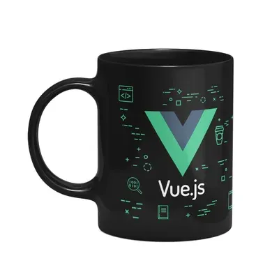 Caneca Dev - Vue Js - Preta