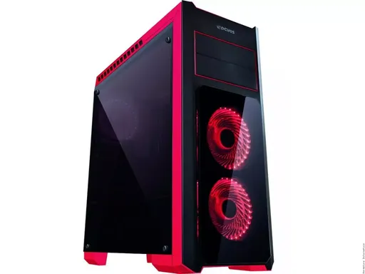 Gabinete PCYes! Tank Mid Tower Preto Led Vermelho