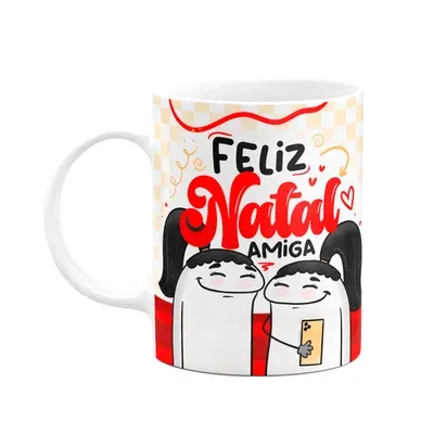 Caneca Flork Natal, Feliz Natal Amiga!, Branca