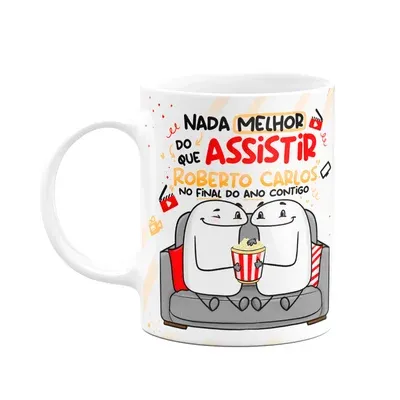 Caneca Flork Natal, Nada Melhor Que Assistir Roberto Carlos