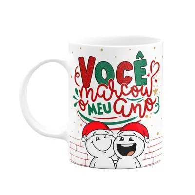 Caneca Divertida Natal, Você Marcou Meu Ano