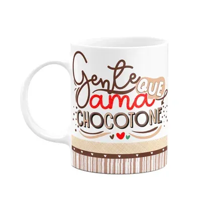 Caneca Natal, Gente Que Ama Chocotone, Branca